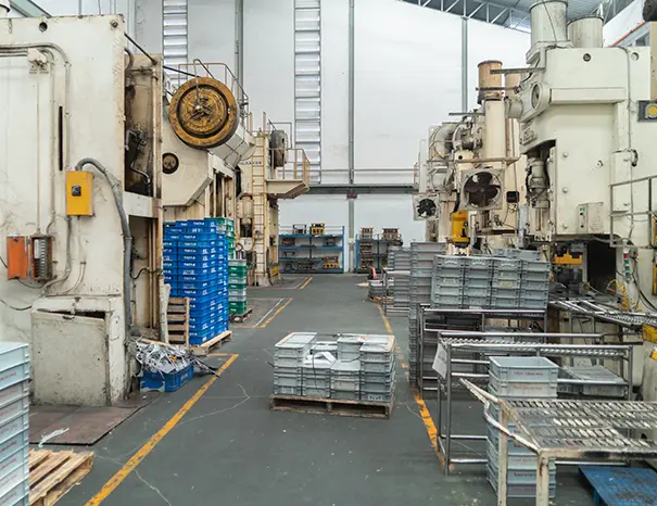 Automotive sheet metal press shop producing engine components