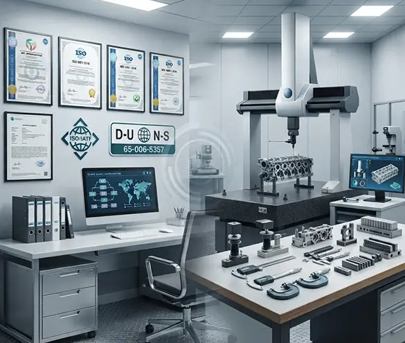 Certified quality management and precision inspection in an automotive factory