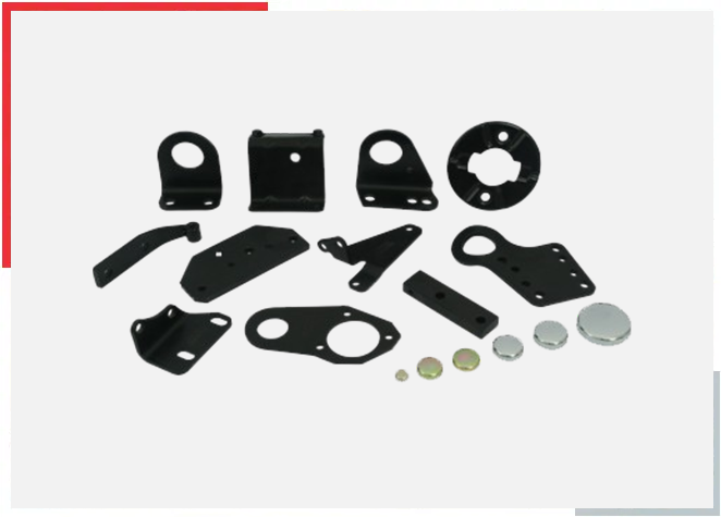 Stamped steel engine mounting bracket manufactured by Presco-Mec Group