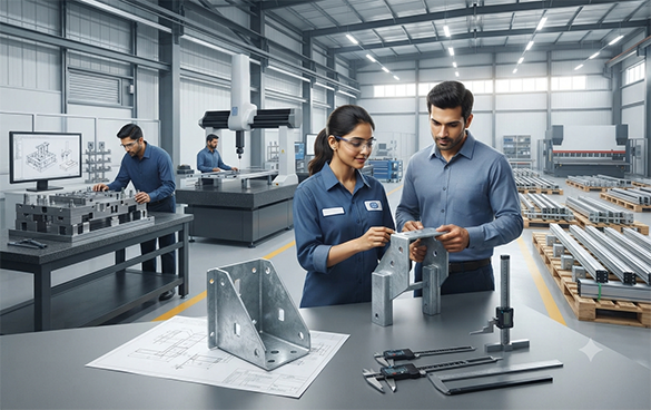 Solar component prototype development with Indian engineers and CMM dimensional inspection